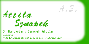 attila sznopek business card